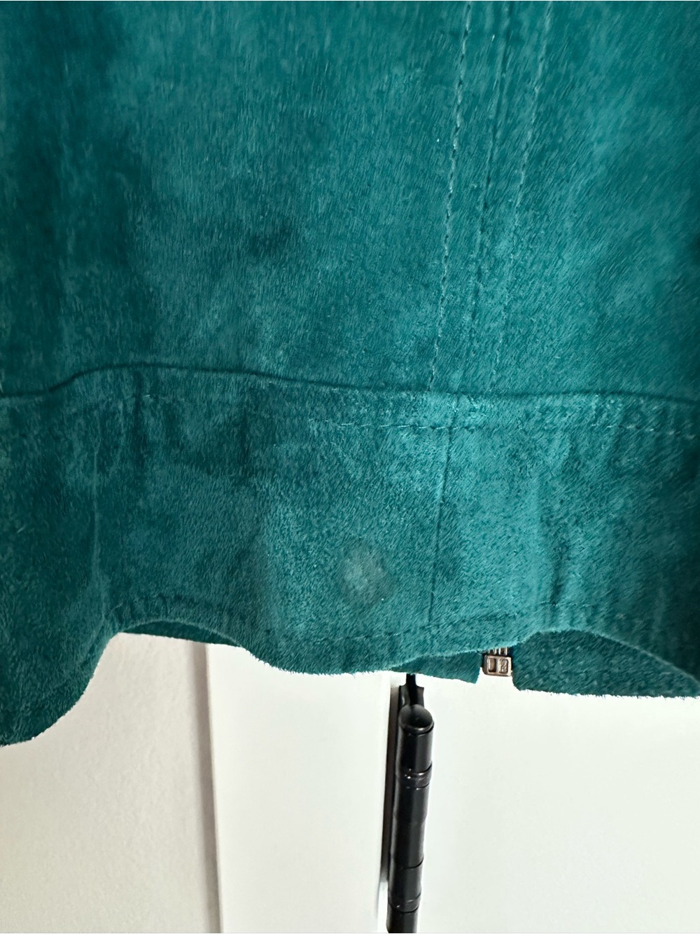 Ruff Hewn Teal Suede Genuine Leather Jacket size S - Picture 6 of 7